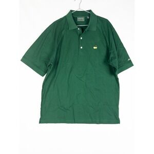 VTG Masters Collection Polo Shirt Mens L Green Logo Cotton Golf Spell Out